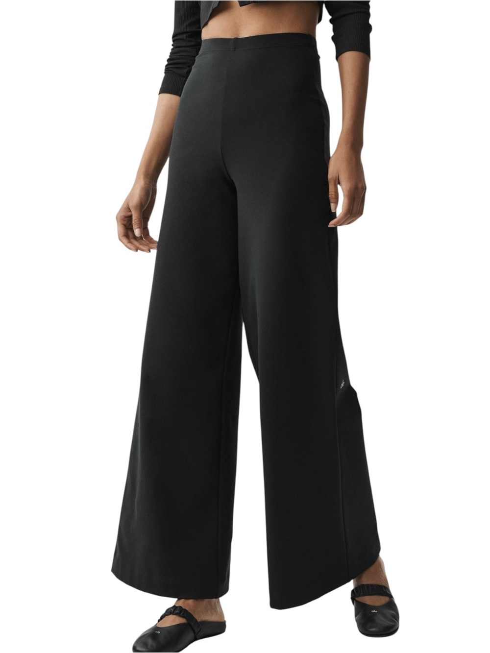 NWT Alo Yoga Airbrush High-Waist Wide Leg Pant size Small in Black